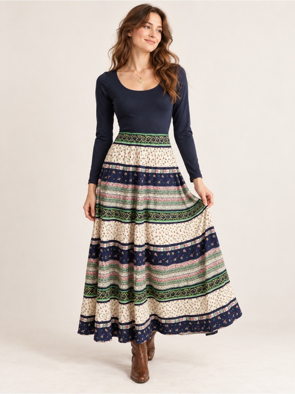 Vintage 1970’s Miss Elliette Prairie Maxi - M/L